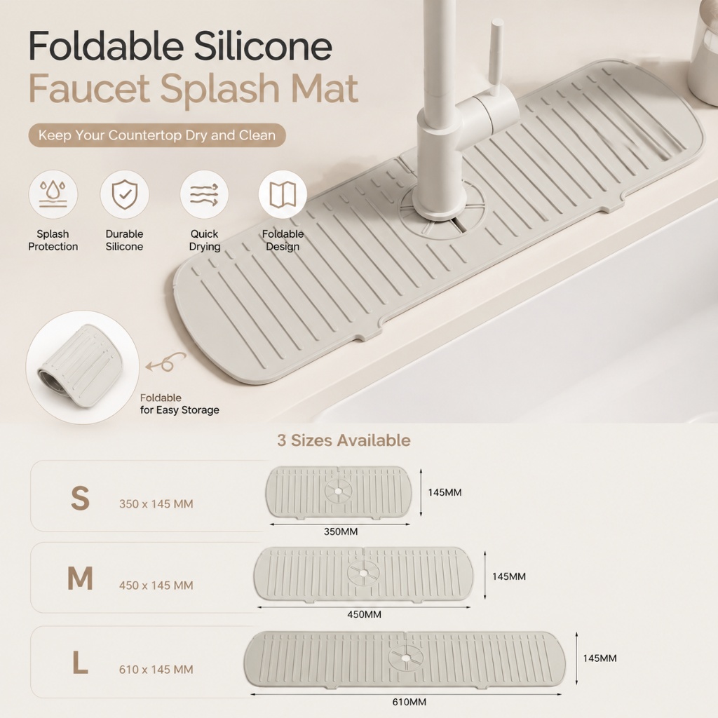 실리콘 수도꼭지 매트 싱크대 스플래시 가드 대형 배수  - Silicone Tap Washer 리뷰 및 가격